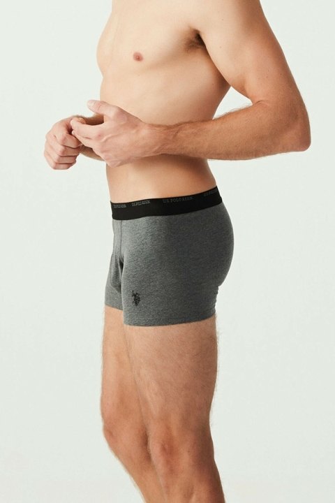 Pamuklu Düz Lastikli Üçlü Boxer U.S. Polo Assn. 80338 - Siyah