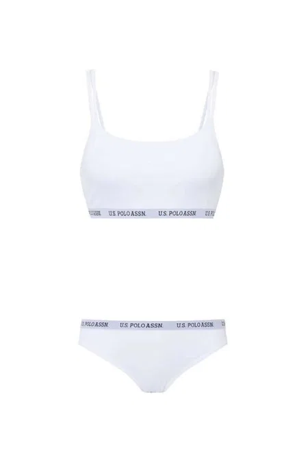 Pamuklu Modal Büstiyer Slip Takım Us. POLO Assn. 65004 - Beyaz