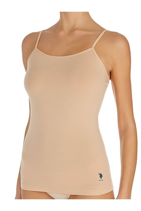 Pamuklu Esnek İp Askılı Atlet Us. POLO Assn. 66000 - Ten