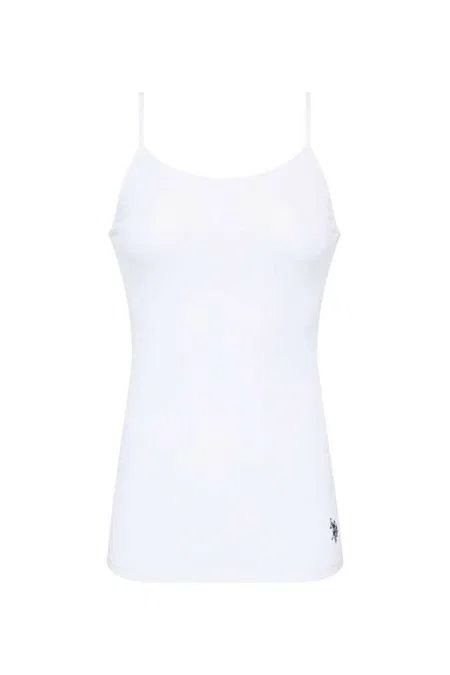 Pamuklu Esnek İp Askılı Atlet Us. POLO Assn. 66000 - Beyaz
