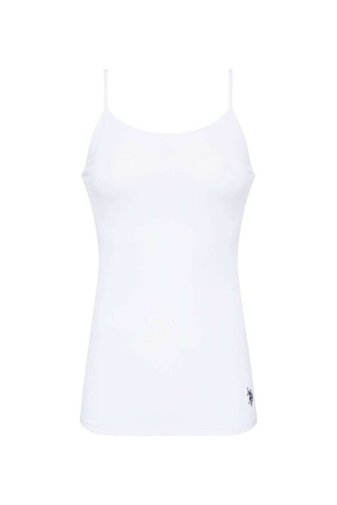Pamuklu Esnek İp Askılı Atlet Us. POLO Assn. 66000 - Beyaz