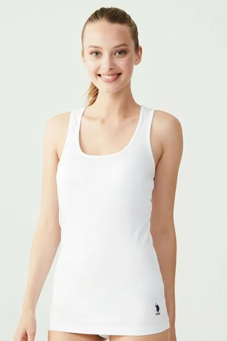 Pamuklu Nefes Alabilen Kadın Sporcu Atlet Us. POLO Assn. 66001 - Beyaz