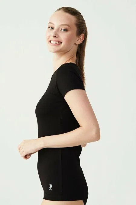 Pamuklu Kısa Kollu Body Us. POLO Assn. 66002 - Siyah