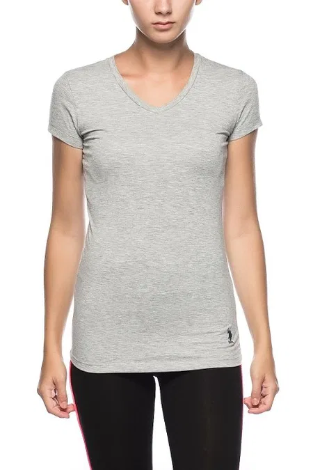 Pamuk Modal Esnek Body Us. POLO 66004 - Gri Melanj