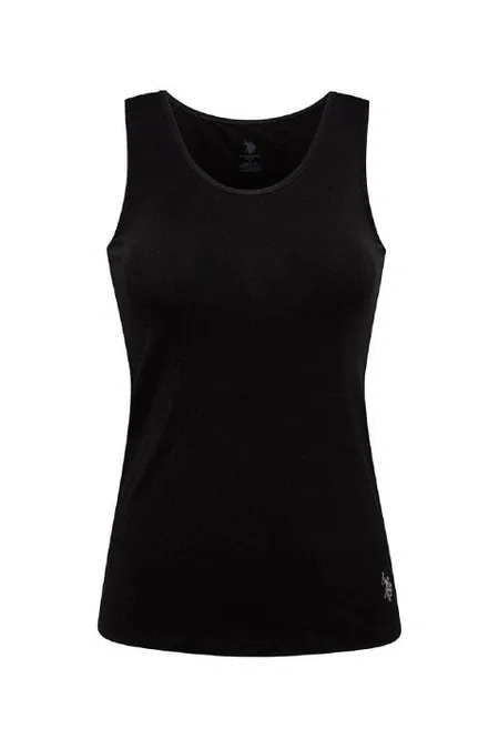 Kalın Askılı Pamuklu Atlet Us. POLO Assn. 66005 - Siyah