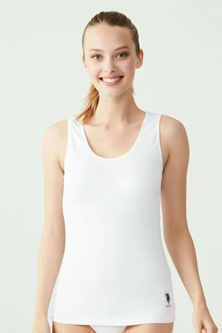 Kalın Askılı Pamuklu Atlet Us. POLO Assn. 66005 - Beyaz