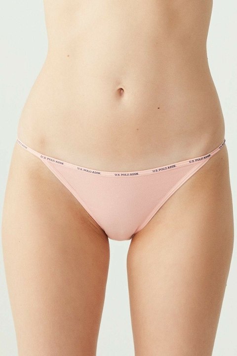 Pamuklu Yüksek Bel Slip Külot 5'li Set Us. POLO Assn. 67000 - Siyah-Beyaz-Ten-Somon-Kırmızı