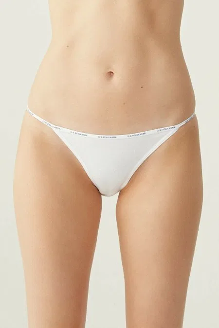 Pamuklu Yüksek Bel Slip Külot 5'li Set Us. POLO Assn. 67000 - Siyah-Beyaz-Ten-Somon-Kırmızı