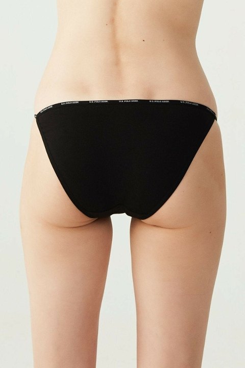 Pamuklu Yüksek Bel Slip Külot 5'li Set Us. POLO Assn. 67000 - Siyah-Beyaz-Ten-Somon-Kırmızı