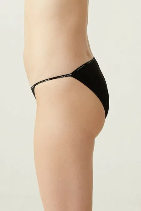 Pamuklu Yüksek Bel Slip Külot 5'li Set Us. POLO Assn. 67000 - Siyah-Beyaz-Ten-Somon-Kırmızı