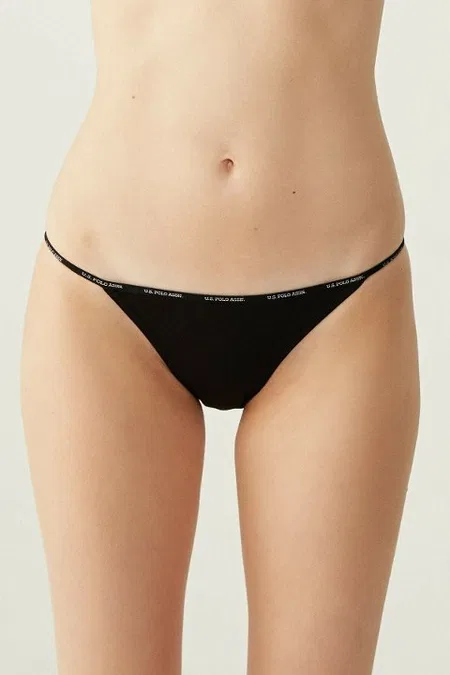 Pamuklu Yüksek Bel Slip Külot 5'li Set Us. POLO Assn. 67000 - Siyah-Beyaz-Ten-Somon-Kırmızı