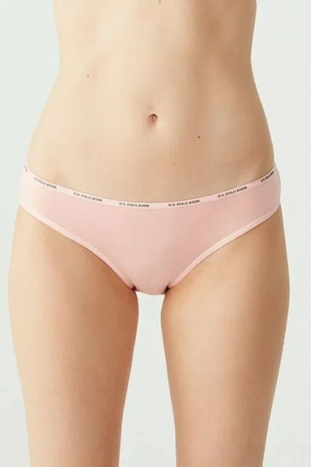 Yüksek Bel Pamuklu Slip Külot 5'li Us. POLO Assn. 67002 - Siyah-Beyaz-Ten-Somon-Kırmızı