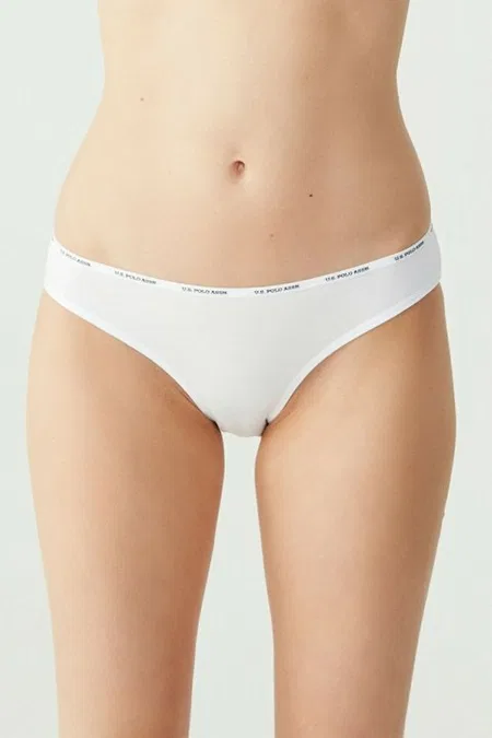 Yüksek Bel Pamuklu Slip Külot 5'li Us. POLO Assn. 67002 - Siyah-Beyaz-Ten-Somon-Kırmızı