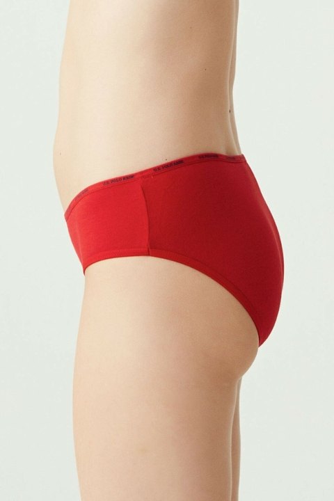 Yüksek Bel Pamuklu Slip Külot 5'li Us. POLO Assn. 67002 - Siyah-Beyaz-Ten-Somon-Kırmızı