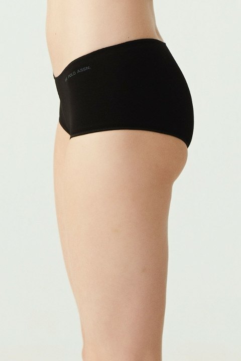 Pamuklu Uzun Paça Kadın Boxer Us. POLO 67004 - Siyah-Beyaz-Ten-Somon-Kırmızı