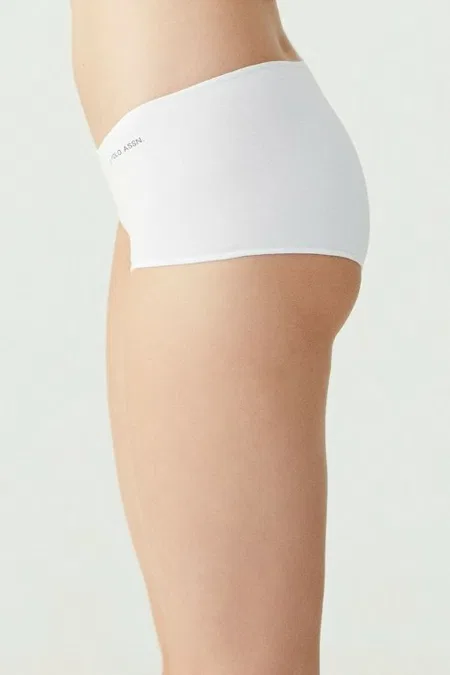 Pamuklu Uzun Paça Kadın Boxer Us. POLO 67004 - Siyah-Beyaz-Ten-Somon-Kırmızı
