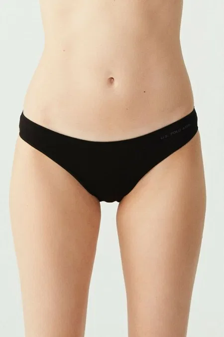 Yüksek Pamuk Oranı Kıl Lastikli Slip Külot Us. POLO Assn. 67006 - Siyah-Beyaz-Ten-Somon-Kırmızı