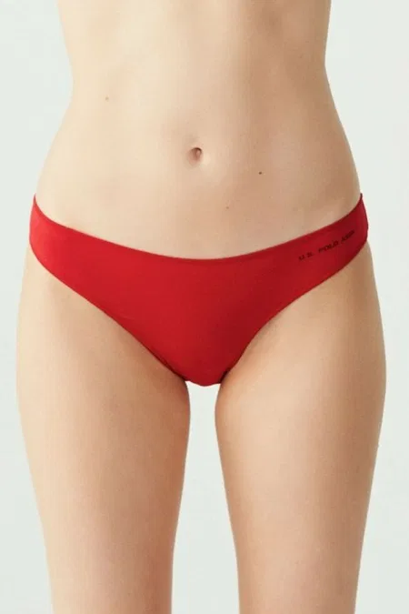 Yüksek Pamuk Oranı Kıl Lastikli Slip Külot Us. POLO Assn. 67006 - Siyah-Beyaz-Ten-Somon-Kırmızı
