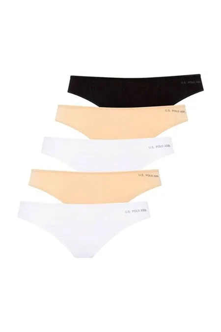 Yüksek Pamuk Oranı Kıl Lastikli Slip Külot Us. POLO Assn. 67006 - Siyah-Beyaz-Ten-Somon-Kırmızı