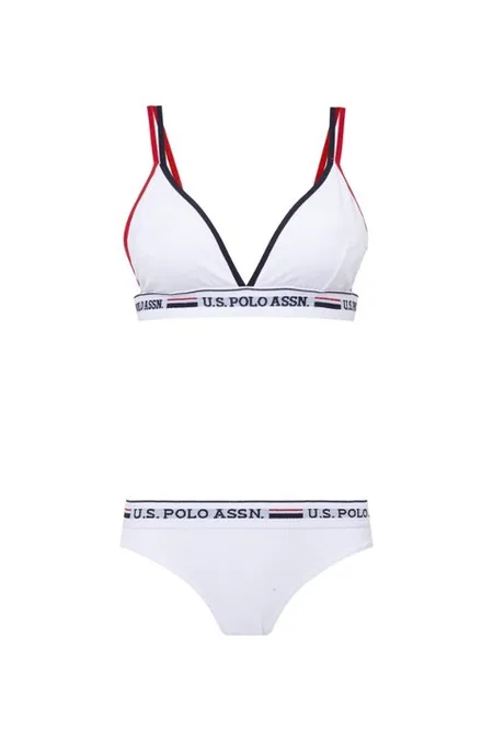 Pamuklu Esnek Baleniz Büstiyer Takım Us. POLO Assn. 66254 - Beyaz