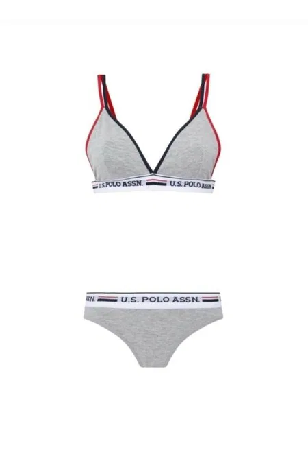 Pamuklu Esnek Baleniz Büstiyer Takım Us. POLO Assn. 66254 - Gri