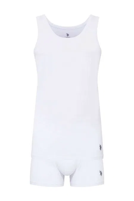 Beyaz Somon Atlet Boxer Seti Us. POLO Assn. 80088 - Beyaz