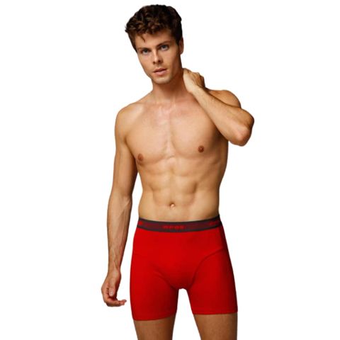 Pamuklu Esnek Bel Lastiği Uzun Boxer Eros 010