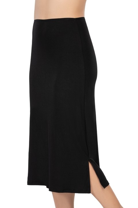 Kaygan Dikişsiz Uzun Jupon Emay 1439 - Siyah