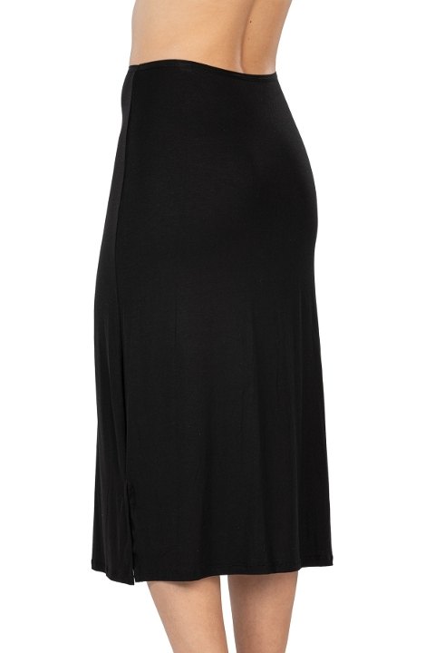 Kaygan Dikişsiz Uzun Jupon Emay 1439 - Siyah