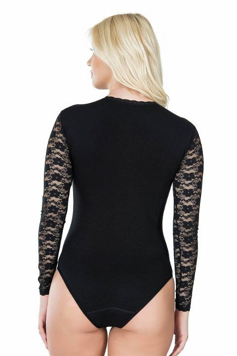 Uzun Kollu Dantelli Body Tek Parça Derya 342 - 2