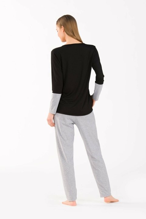 Yeni İnci Uzun Kollu Pamuklu Kadın Pijama Takımı Yeni İnci 1785 - Görsel 2