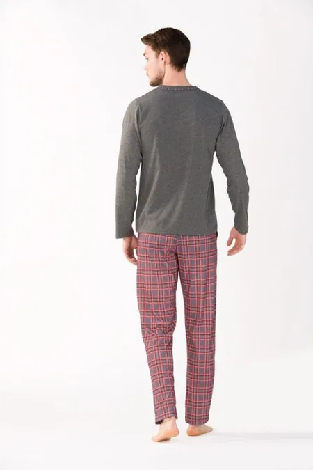 Yeni İnci Pamuklu Uzun Kollu Erkek Pijama Takımı Yeni İnci 777 - Görsel 2