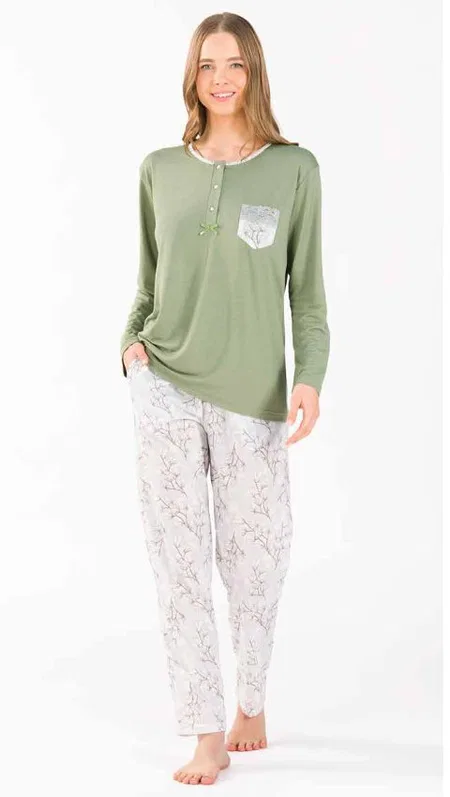 Yeni İnci Uzun Kollu Pamuklu Pijama Takımı Yeni İnci 1756