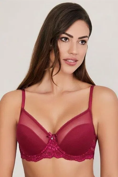 Full Cup Destekli Tam Kap Sütyen Eros 300 - Vişne