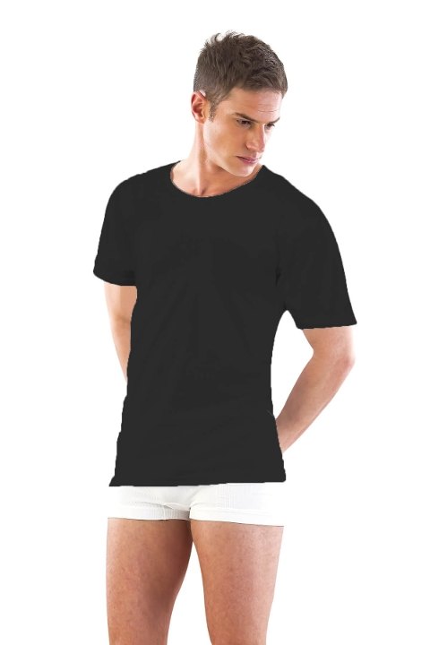 Yarım Kol Pamuklu Erkek Atlet Fanila Emay 12350 - Siyah