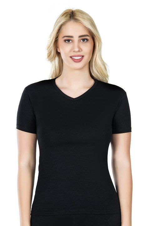 Esnek Kumaşlı Yarım Kol V Yaka Body Derya Kurşun 227