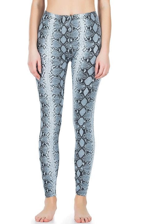 Yüksek Bel Esnek Yılan Derisi Görünümlü Tayt Derya 444