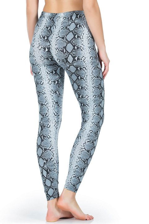 Yüksek Bel Esnek Yılan Derisi Görünümlü Tayt Derya 444 - 2