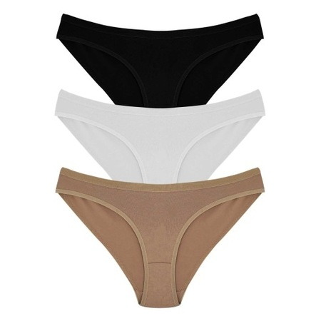 Pamuklu Dikişli Yüksek Bel Slip Külot 3'lü Set NBB 235 - Asorti