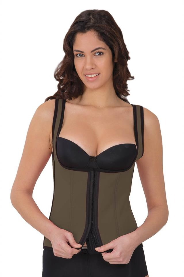 Agraflı Göğsü Açık Korse Yüksek Bel Emay 9173 - Yeşil