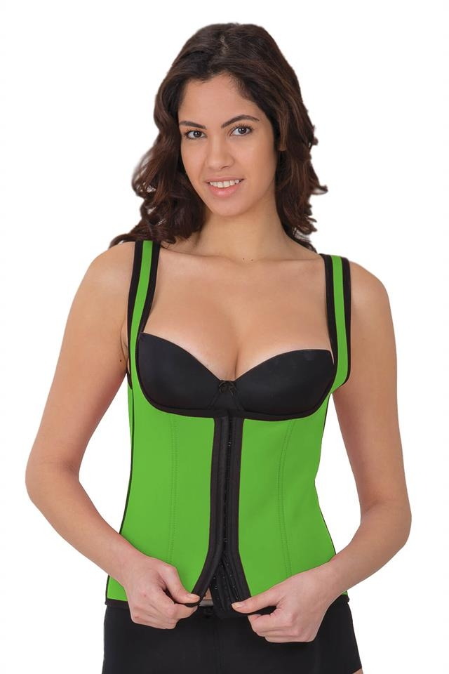 Agraflı Göğsü Açık Korse Yüksek Bel Emay 9173 - Yeşil