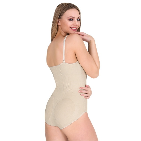 Agraflı Dikişsiz Korse Siyah Kadın Body Form Time 9105 - Ten