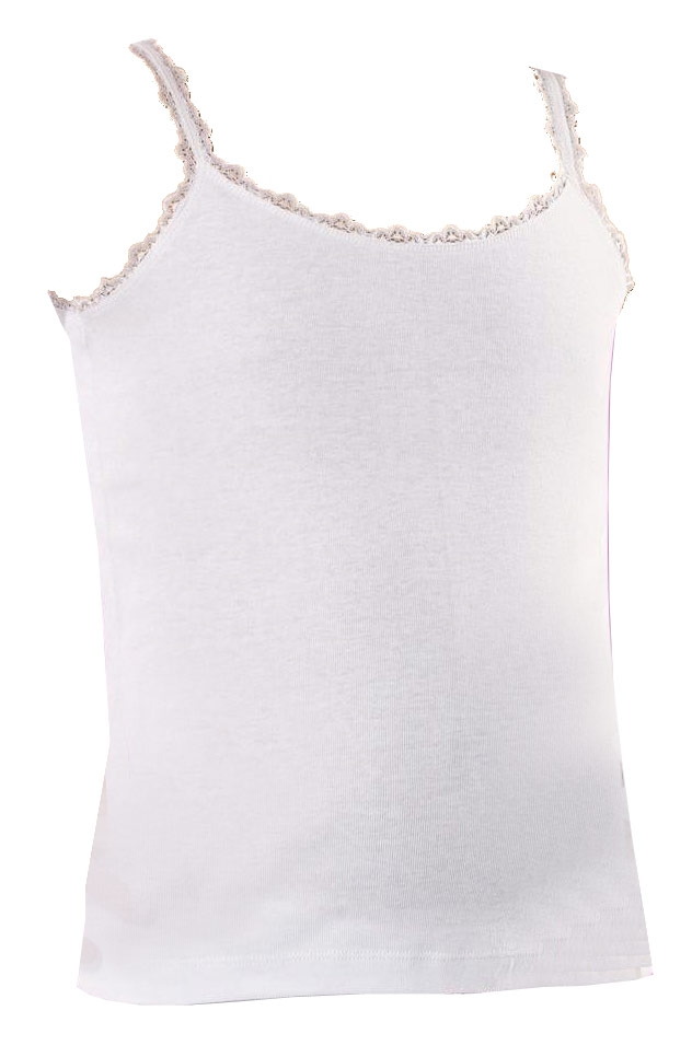 Pamuklu Geniş Askılı Kız Çocuk Atlet Anıt 4526 - Beyaz