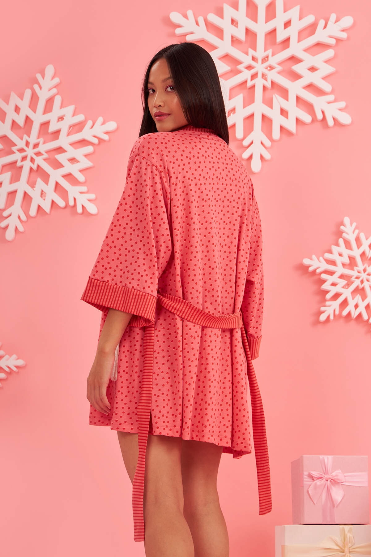 NBB Ayıcık Desenli Pamuklu Uzun Kollu Kadın Pijama Takımı NBB 67559 - Görsel 3