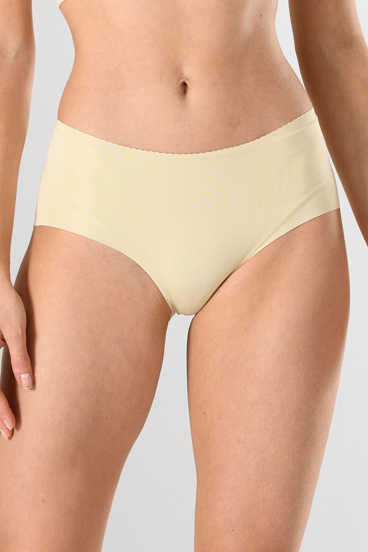 Yüksek Bel Lazer Kesim Silikonlu Külot Miss Fit 12596 - Ten