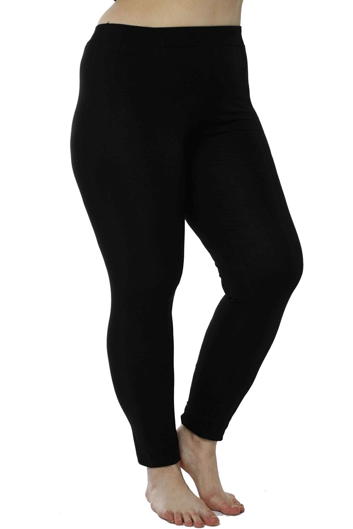 Yüksek Bel Likralı Pamuklu Tayt HMD 4019 - Siyah