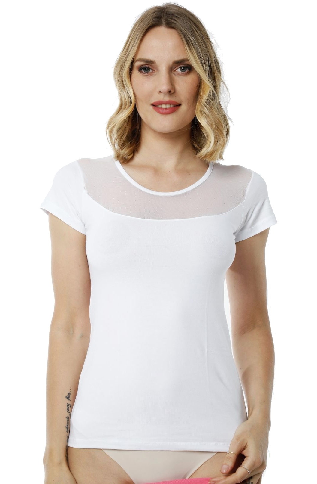 Pamuklu Likralı Beyaz Atlet HMD 2436 - Beyaz