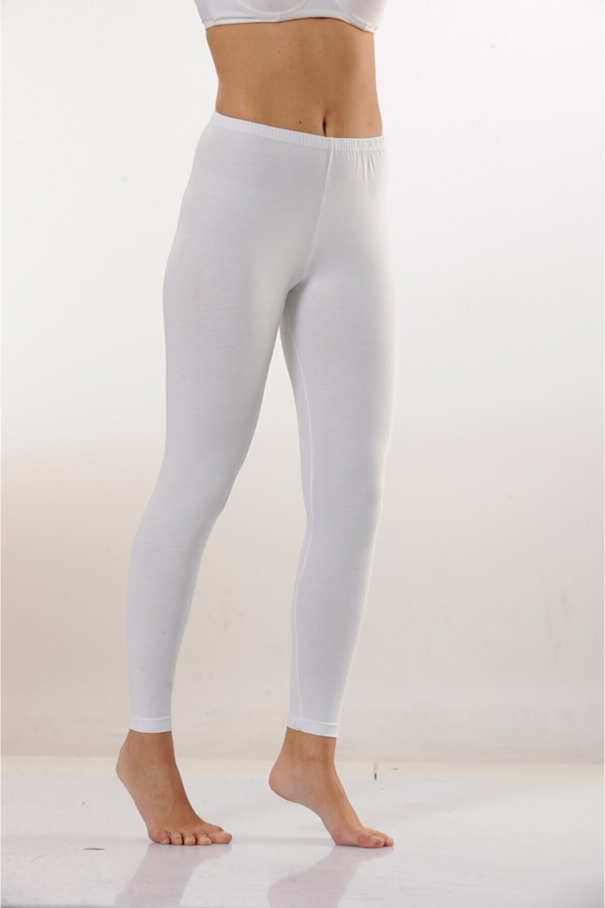 Yüksek Bel Likralı Uzun Tayt HMD 4003 - Beyaz