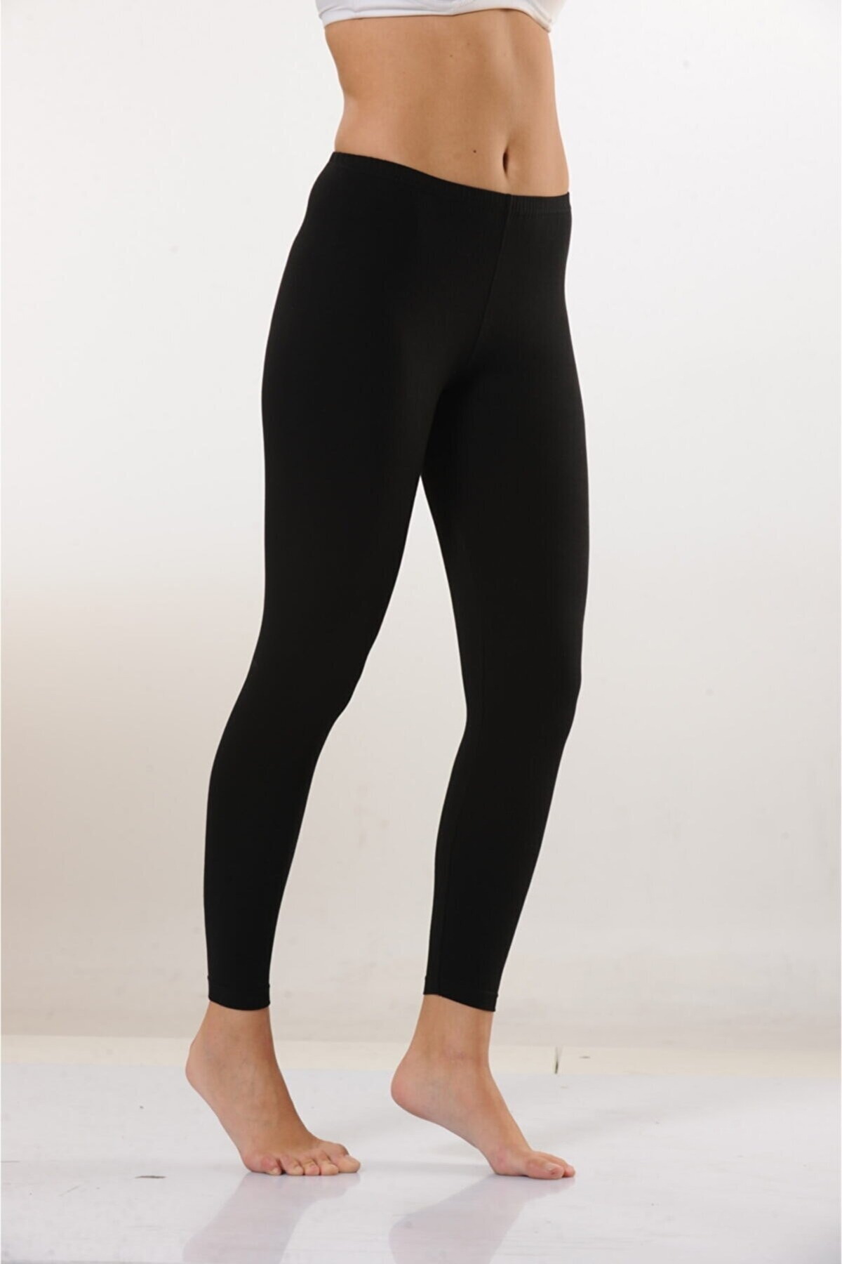 Yüksek Bel Likralı Uzun Tayt HMD 4004 - Siyah