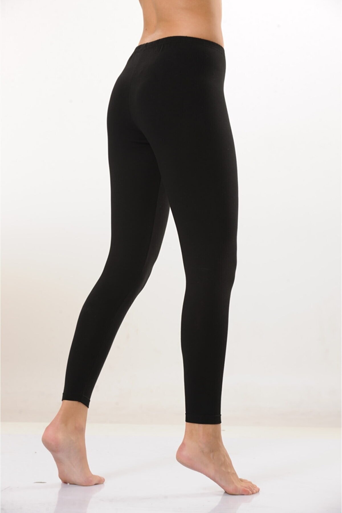 Yüksek Bel Likralı Uzun Tayt HMD 4004 - Siyah